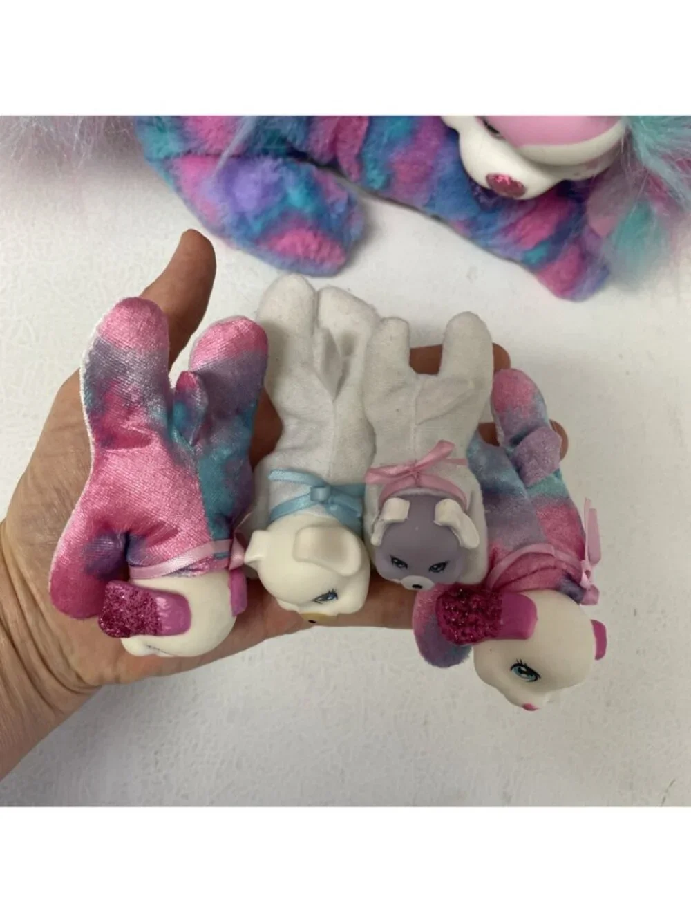 2017 PS Puppy Surprise Eliza Plush Dog Plastic Face 4 Puppies One Is a Preemie